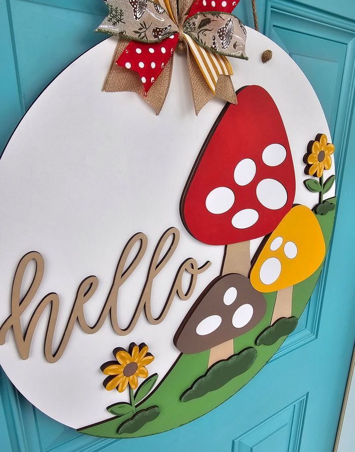 Hello Mushroom Trio Door Hanger-wholesale