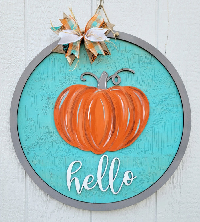 Hello Pumpkin Fall Feels Door Hanger- wholesale