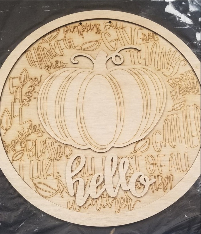 Hello Pumpkin Fall Feels Door Hanger- wholesale