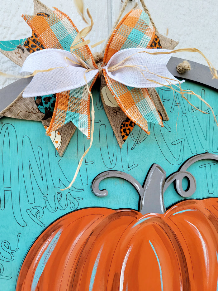 Hello Pumpkin Fall Feels Door Hanger