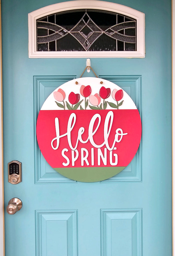 Hello Spring Tulip Door Hanger-wholesale