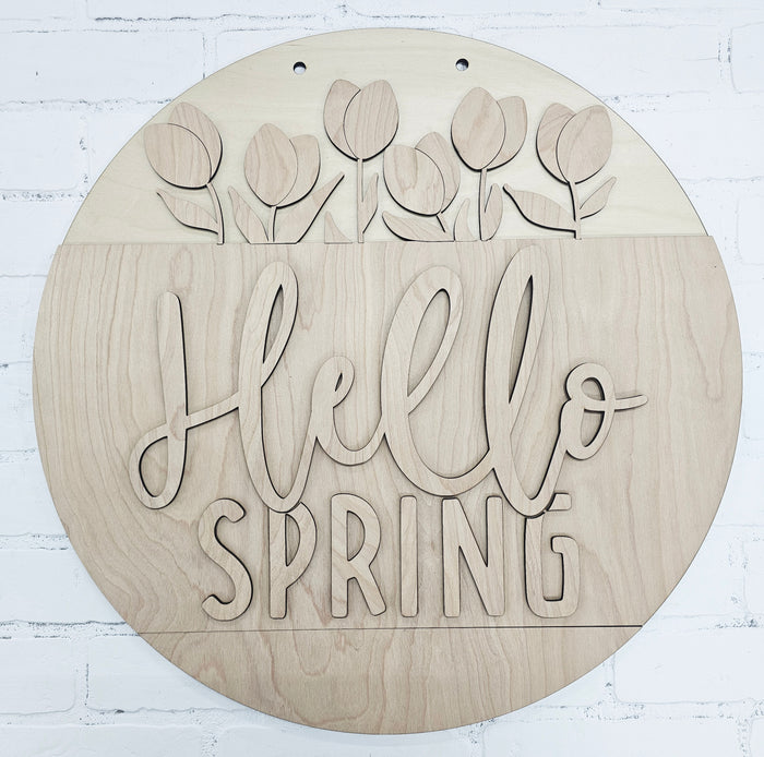 Hello Spring Tulip Door Hanger-wholesale