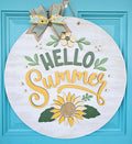 Hello Summer Sunflower Door Hanger
