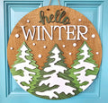 Hello Winter Pine Tree Door Hanger