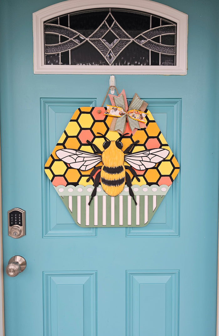 Hexagon Bee Door Hanger