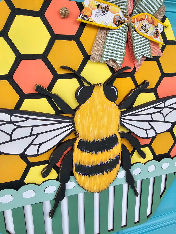 Hexagon Bee Door Hanger