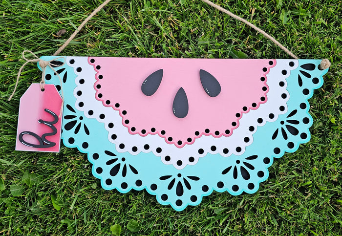 Hi Half Watermelon Door Hanger