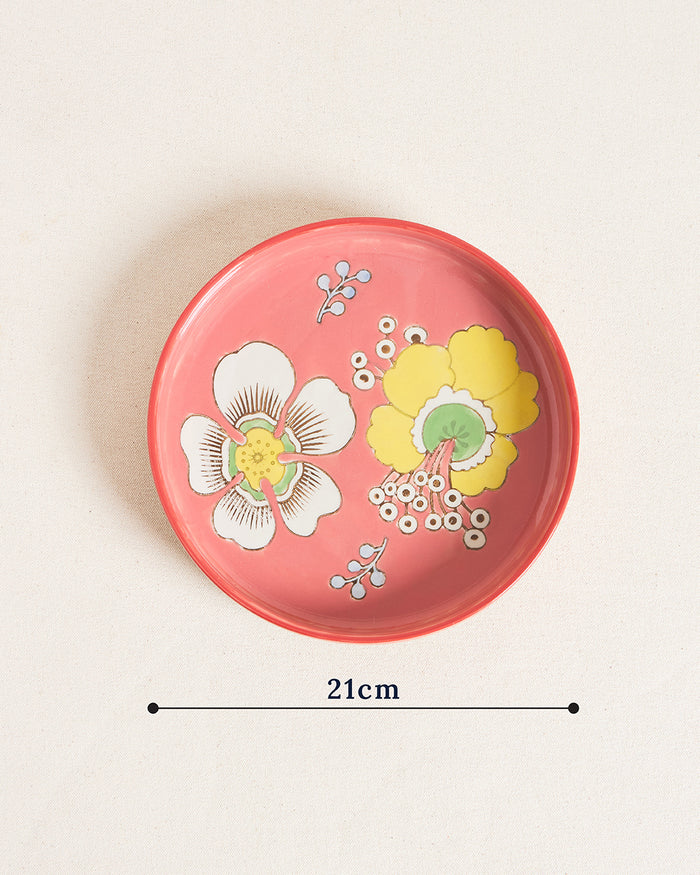 Hibiscus Bloom Platter Red