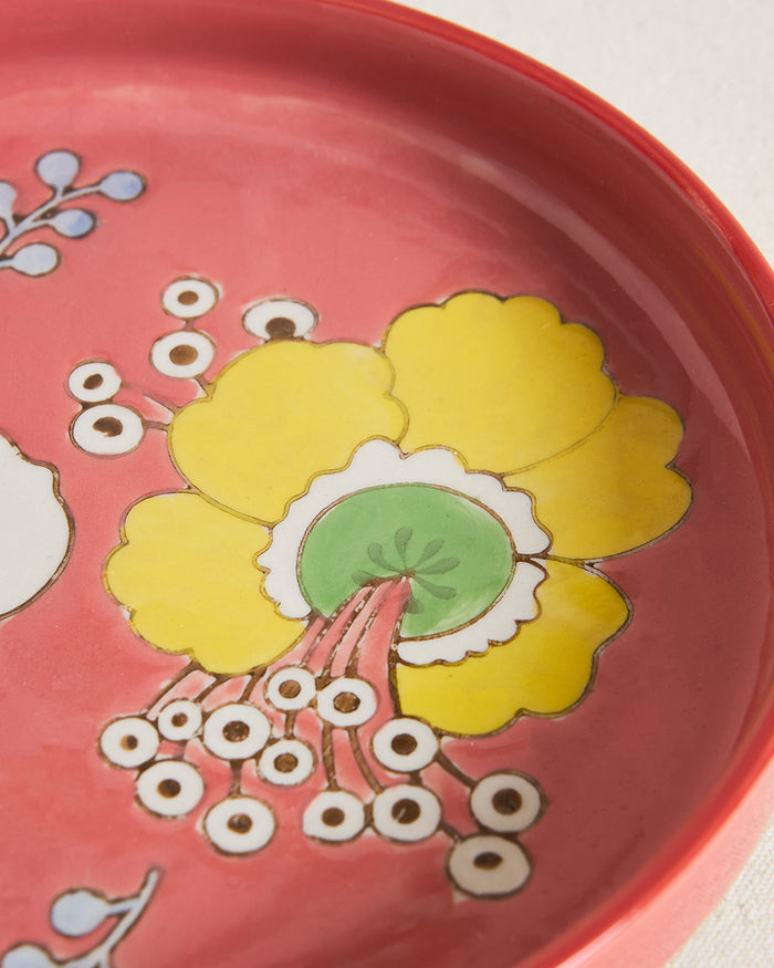 Hibiscus Bloom Platter Red