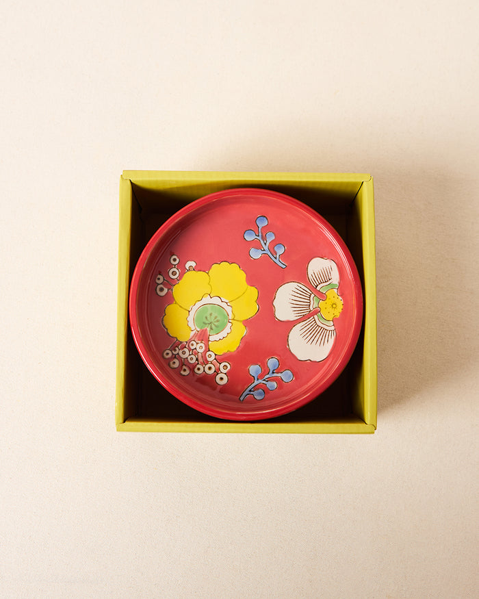 Hibiscus Bloom Snack Plates | Set of 4