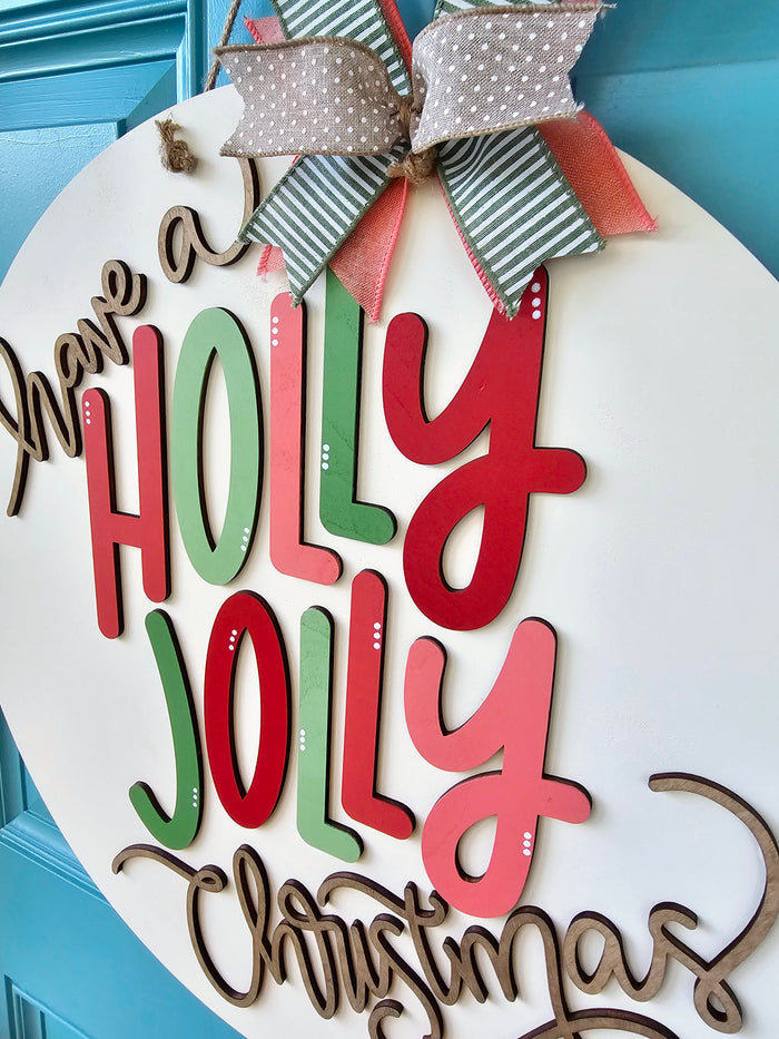 Holly Jolly Door Hanger-wholesale