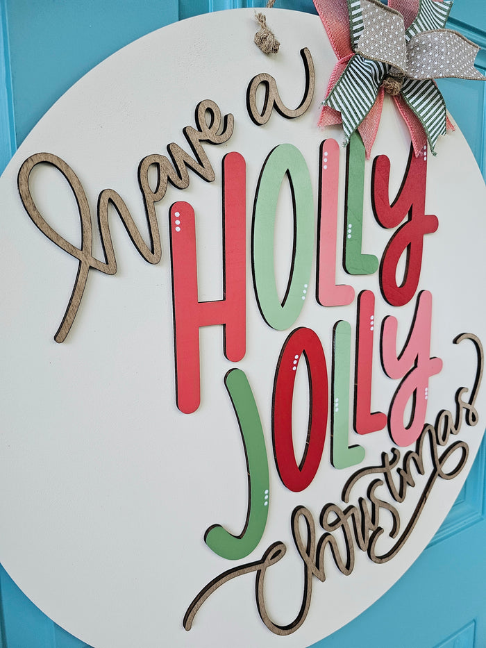 Holly Jolly Door Hanger-wholesale