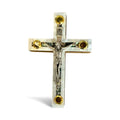 Holy Land Crucifix with Mother of Pearl & Abalone Inlay – Four Relics