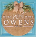 Home Sweet Home Last Name Door Hanger