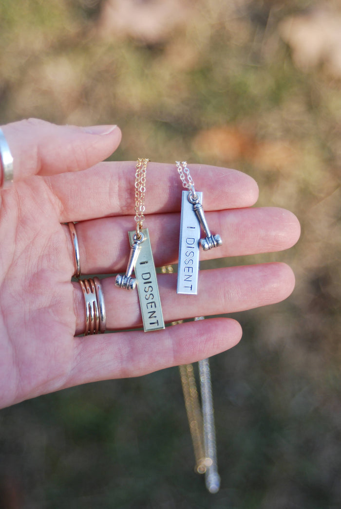 "I Dissent" RBG Necklace with Charm