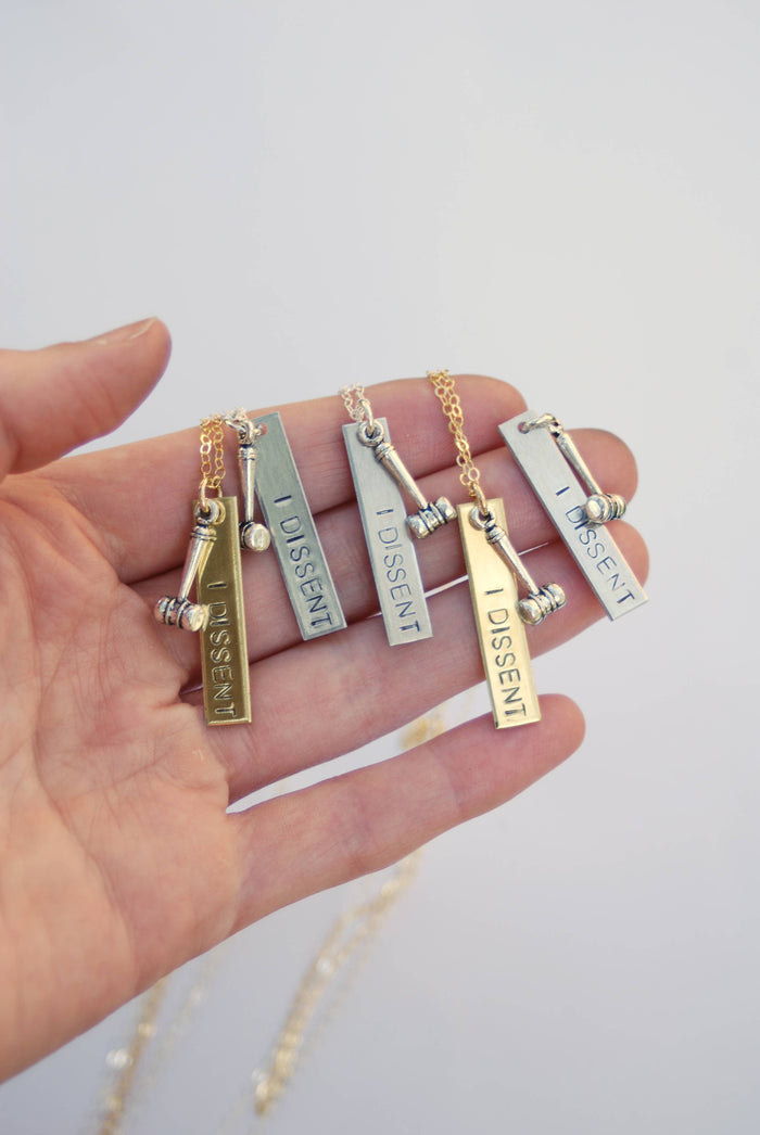 "I Dissent" RBG Necklace with Charm