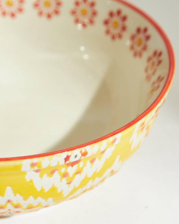 Ikat Fusion Dessert Bowl | Yellow