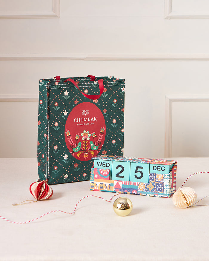 India Patchwork Desk Calendar