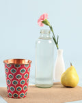 Indian Floral Copper Tumbler - Large
