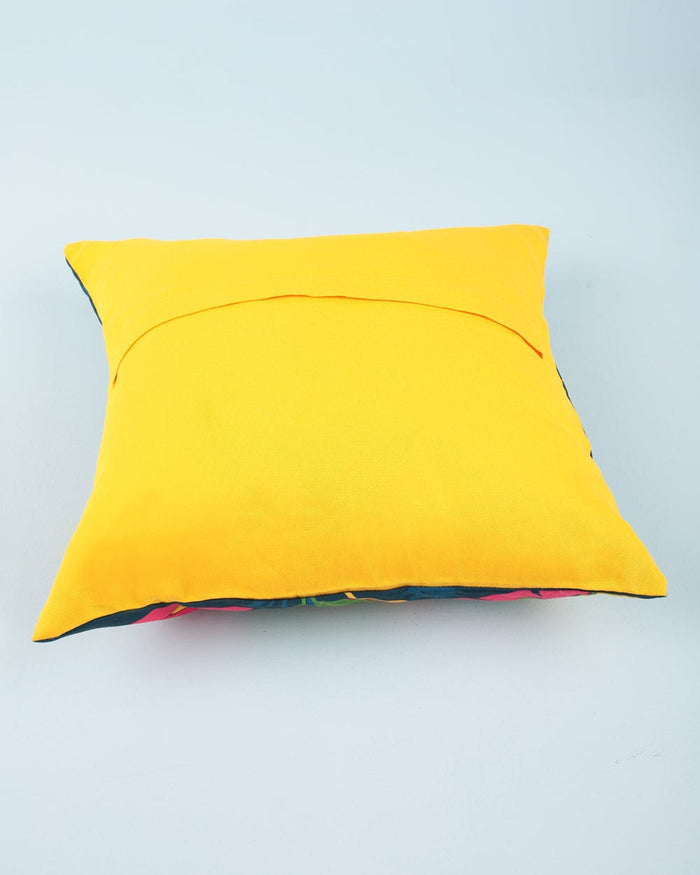 Chumbak Indian Traffic 16” Cushion Cover- Yellow