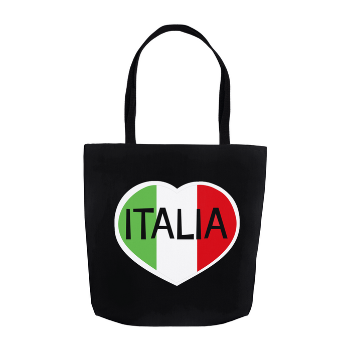 Italia Heart Tote Bag - Black