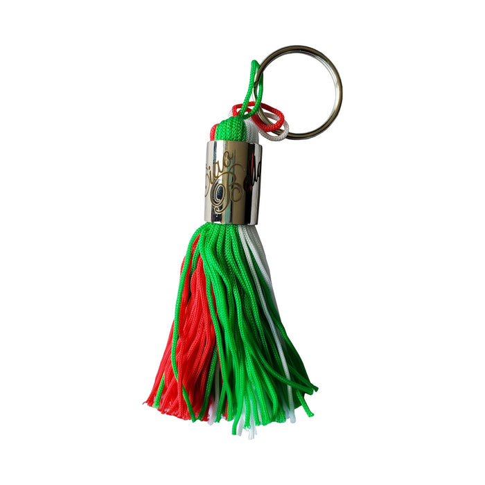 Italian Flag 4" Tassel Keychain with Ciao Bella Engraving