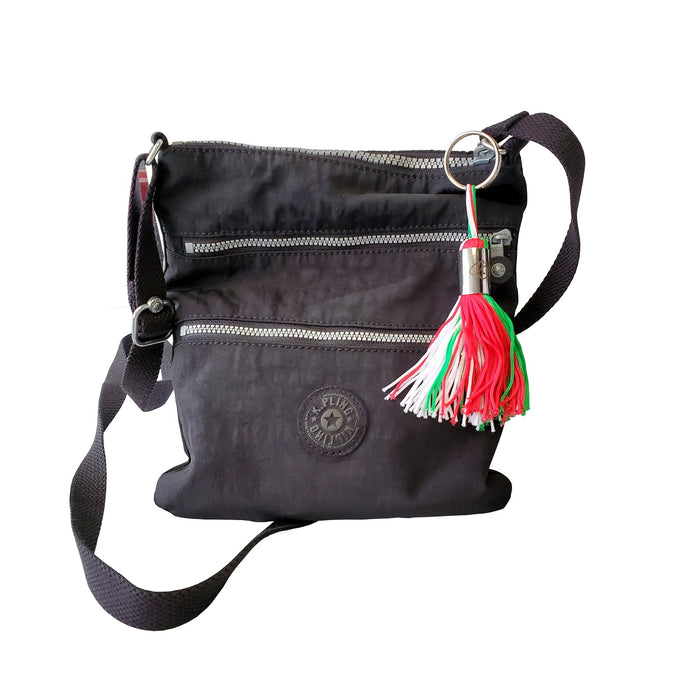 Italian Flag 4" Tassel Keychain with Ciao Bella Engraving