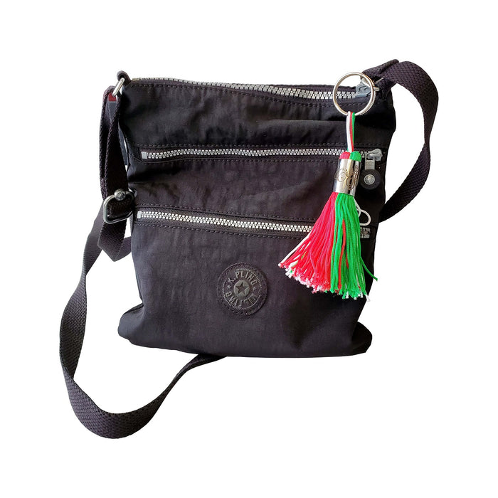 Italian Flag 4" Tassel Keychain with Ciao Bella Engraving