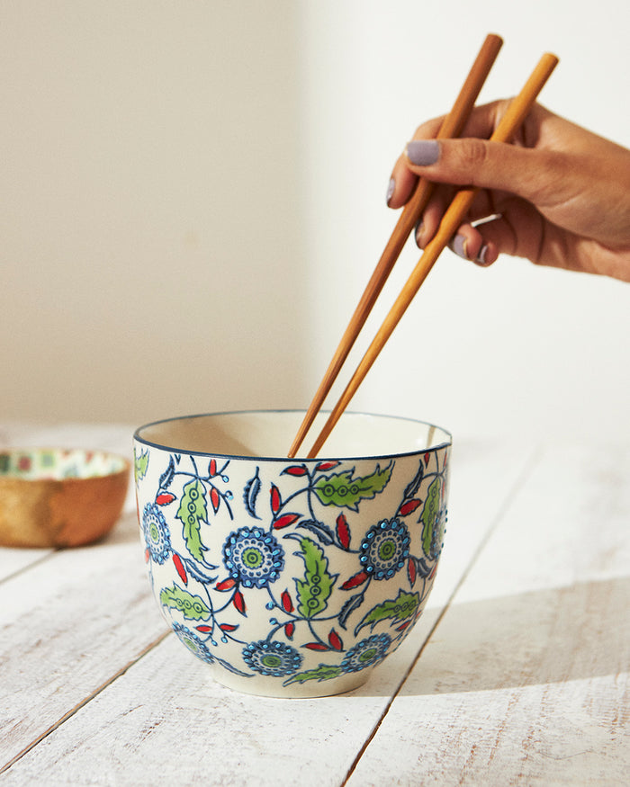Jaipur backyard Bowl & Chopsticks Set