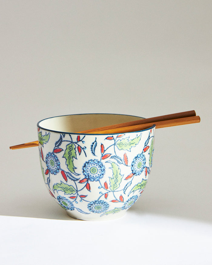 Jaipur backyard Bowl & Chopsticks Set