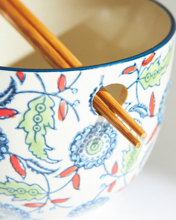 Jaipur backyard Bowl & Chopsticks Set