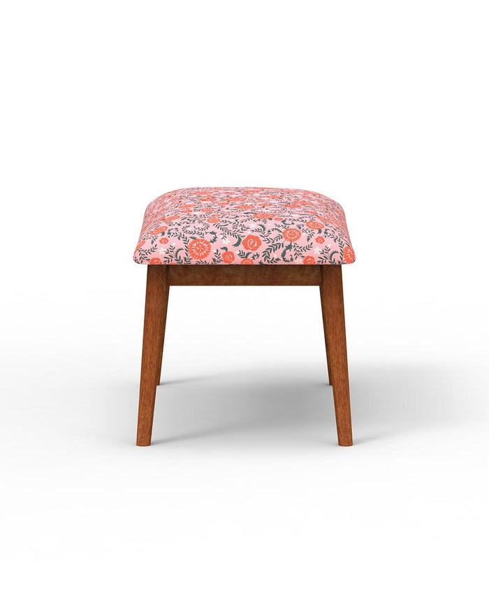 Chumbak Jodhpur Bench Small - Earthy Florals Peach