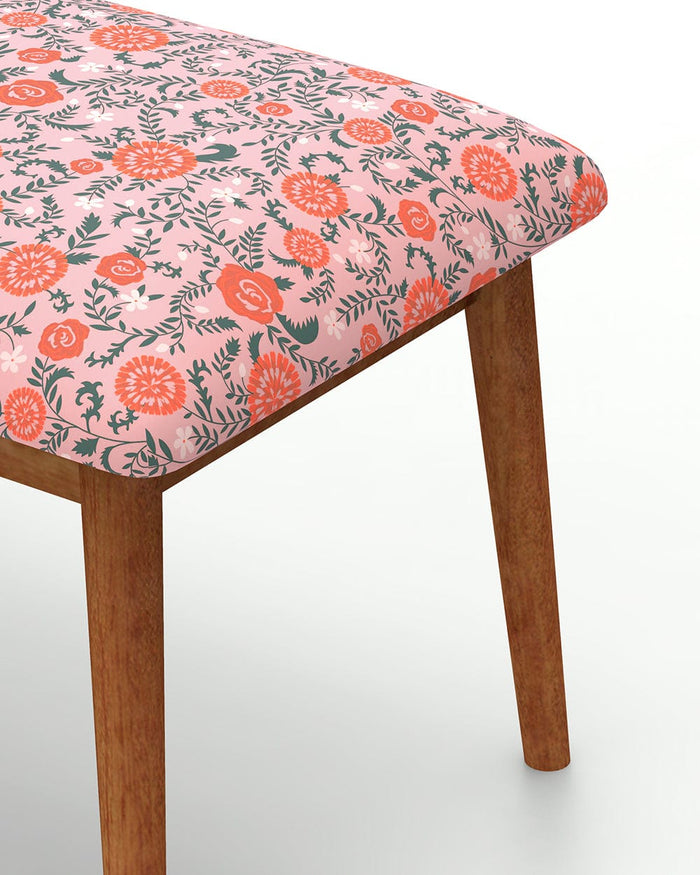 Chumbak Jodhpur Bench Small - Earthy Florals Peach