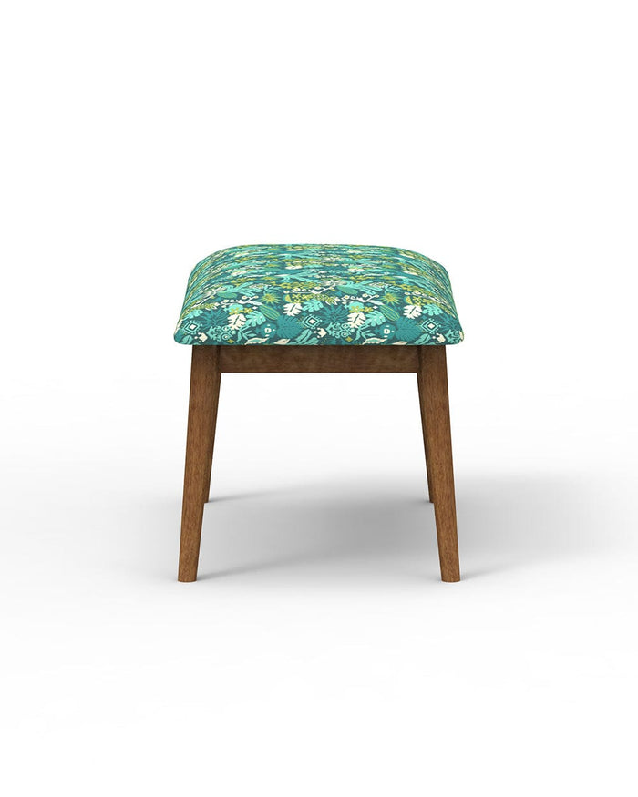 Chumbak Jodhpur Bench Small - Tropical Ikkat Green