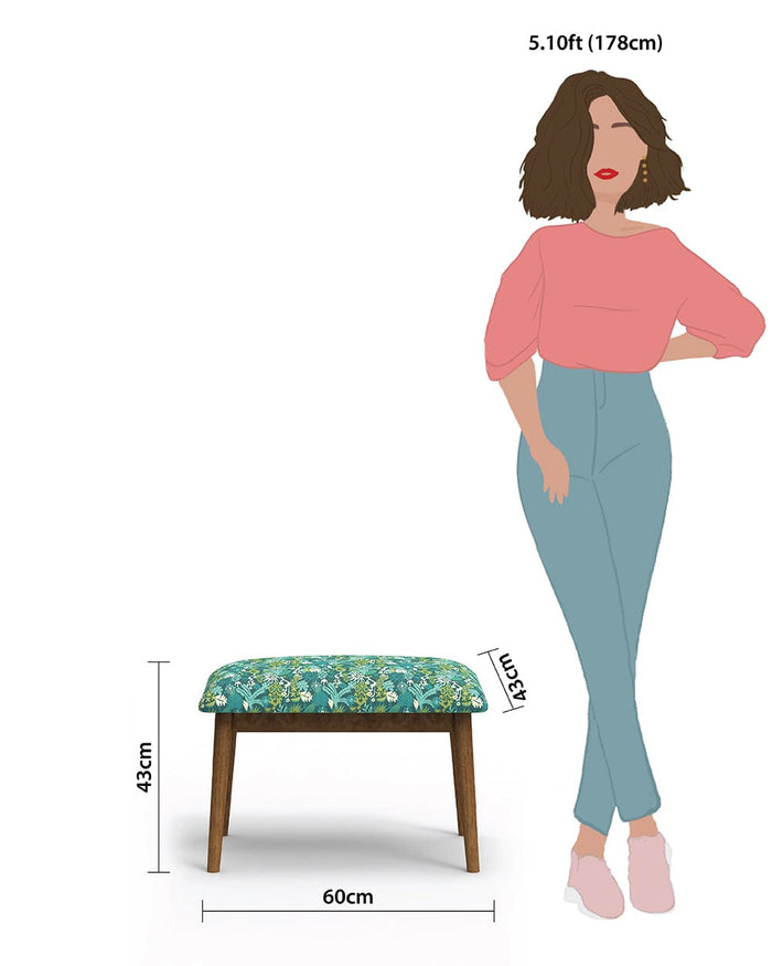 Chumbak Jodhpur Bench Small - Tropical Ikkat Green