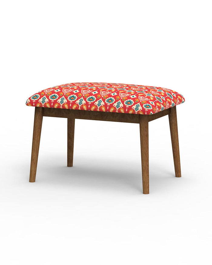 Chumbak Jodhpur Bench Small -Red Ikkat
