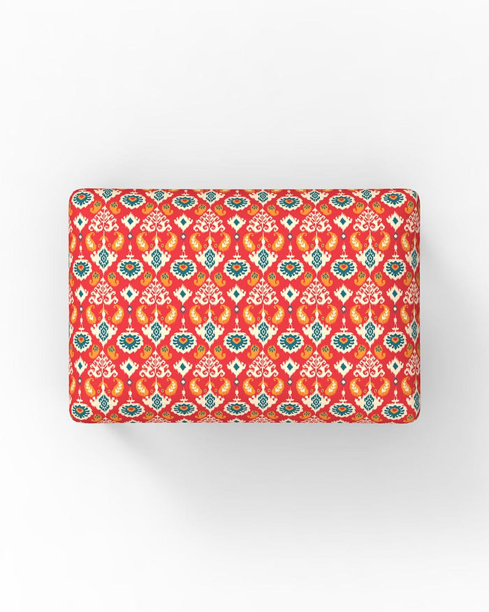 Chumbak Jodhpur Bench Small -Red Ikkat