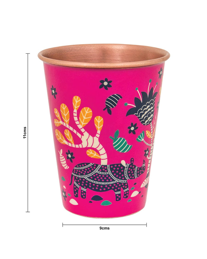 Chumbak Jungle Folk Copper Tumbler - Large