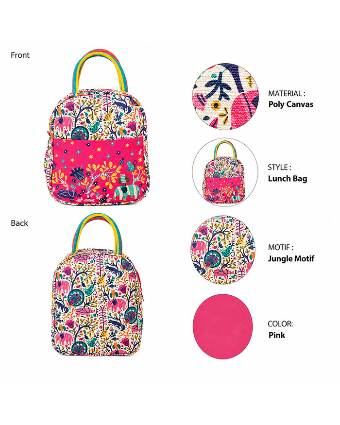 Jungle Rumble Lunch Bag - Pink