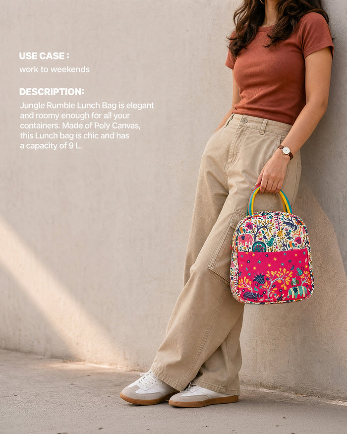 Jungle Rumble Lunch Bag - Pink