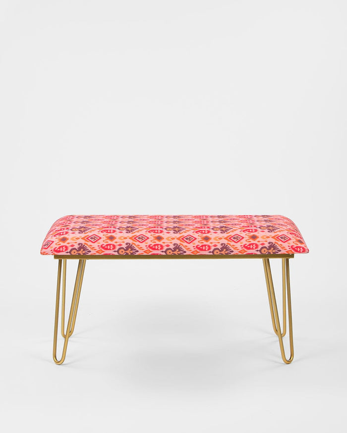 Chumbak Kitsch Bench-Pink Ikkat