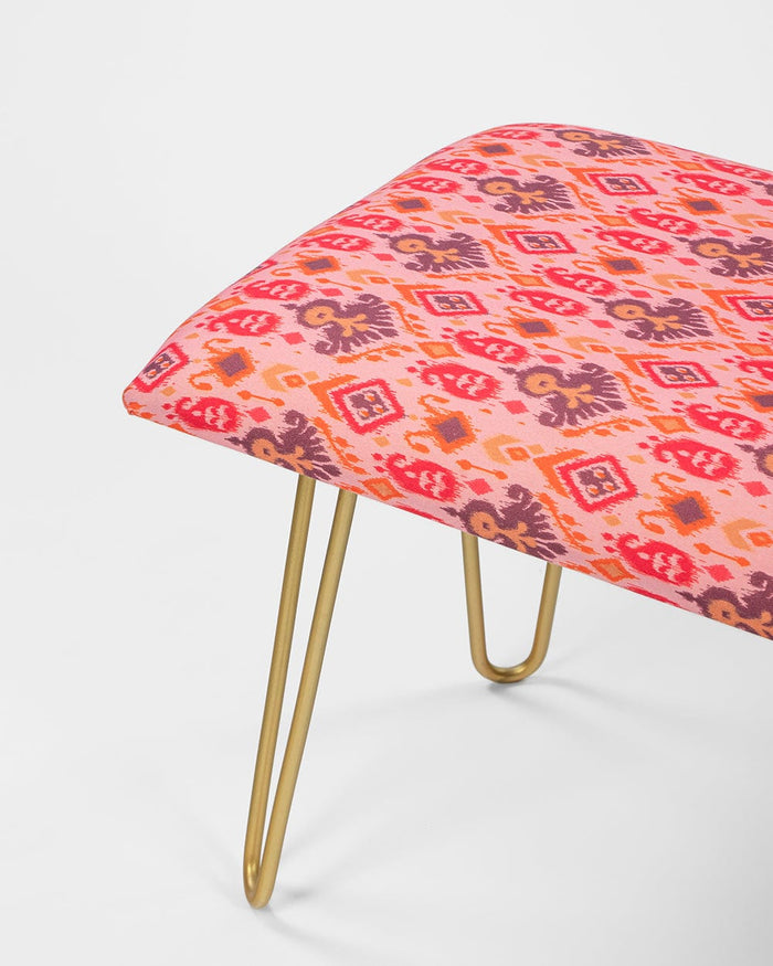 Chumbak Kitsch Bench-Pink Ikkat