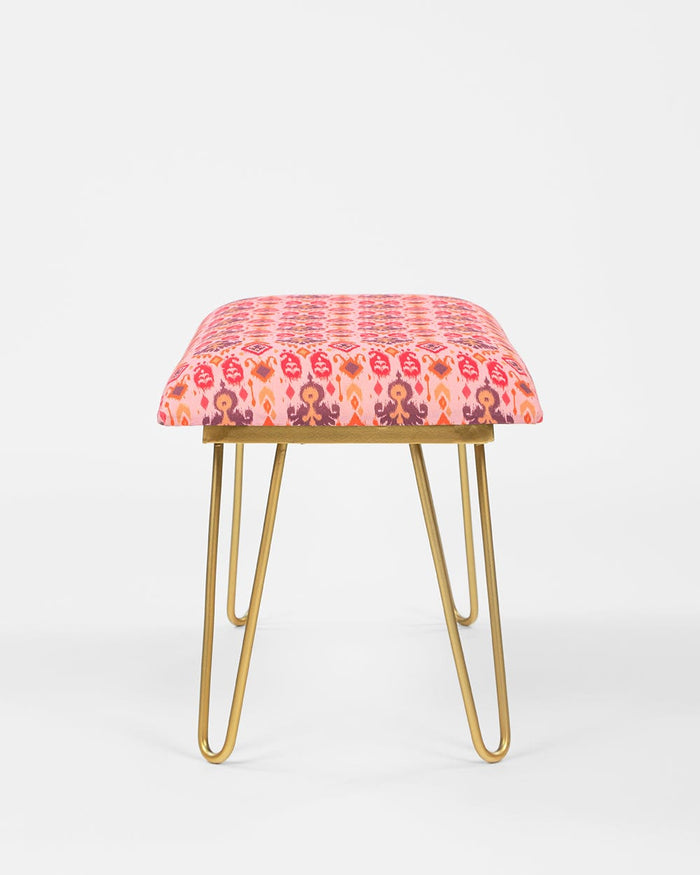 Chumbak Kitsch Bench-Pink Ikkat