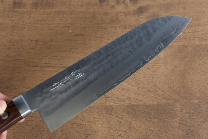 Kunihira Tanzo VG1 Hammered Gyuto 180mm with Mahogany Handle - Seisuke Knife