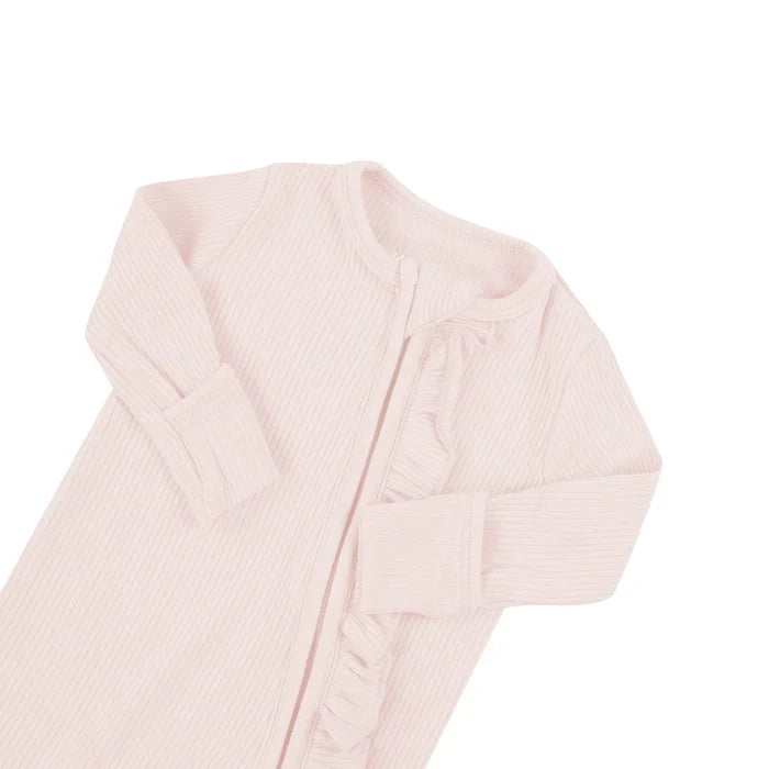 Kyte Baby | Ribbed Ruffle Zipper Footie