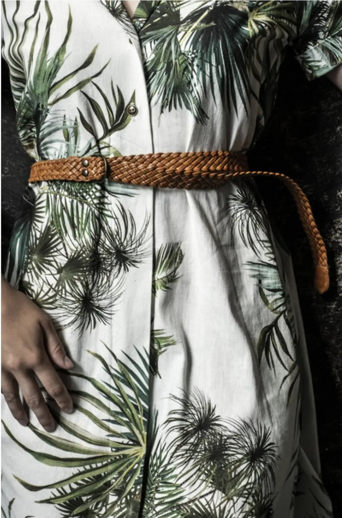 Leather Braided Belt Acorn Home + Apparel