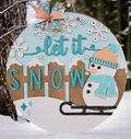 Let is Snow Sledding Snowman Door Hanger- wholesale