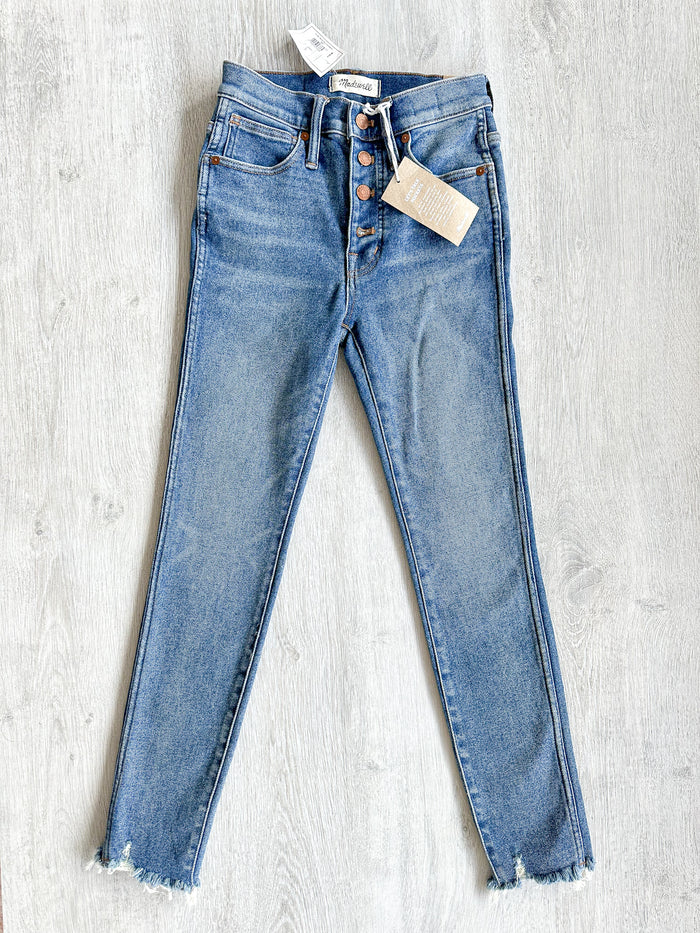 Madewell 10" High-Rise Skinny Jeans in Cordova Wash: Button-Front Edition