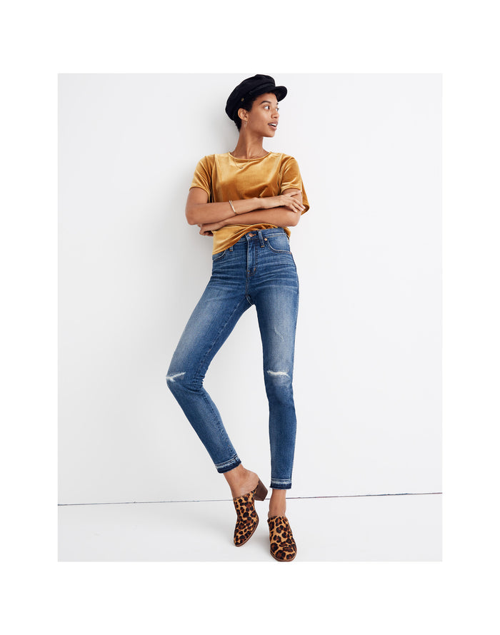 Madewell 9" Mid-Rise Rip and Repair Denim Skinny Jeans