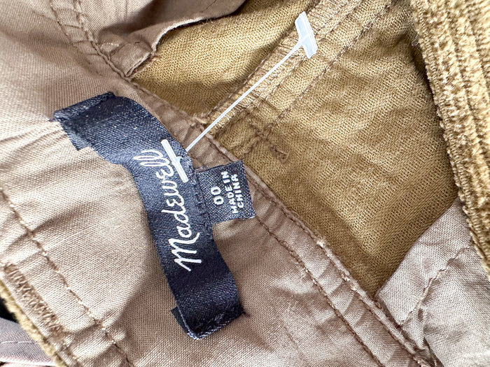 Madewell Corduroy Brown Autumnal Pocket Front A-Line Mini Skirt - House Of Huntington
